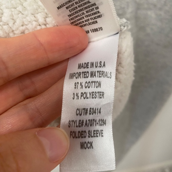 Agolde Anika Gray Geometric Folded Shoulder Pullover Sweatshirt USA Size S - Picture 9 of 10